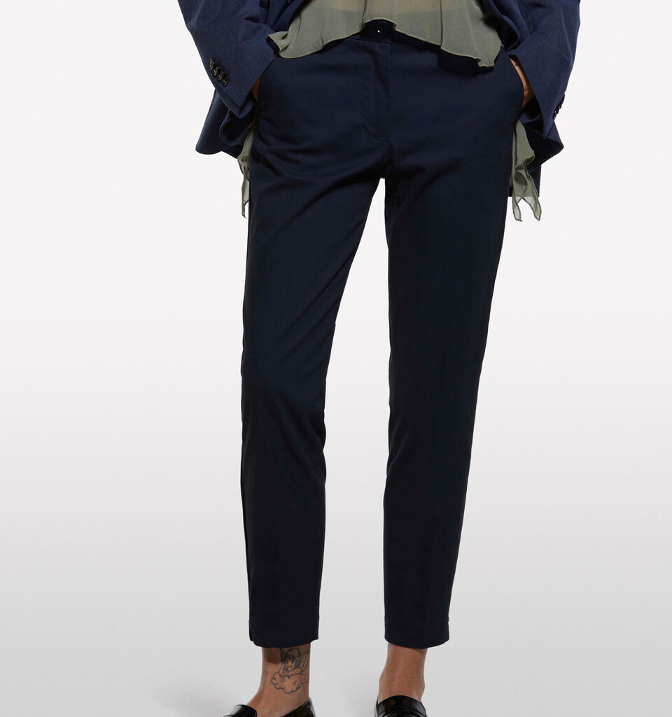 Chinos slim fit azul-escuro - calças chinos para mulher - Azul-Escuro | Sisley image number 3